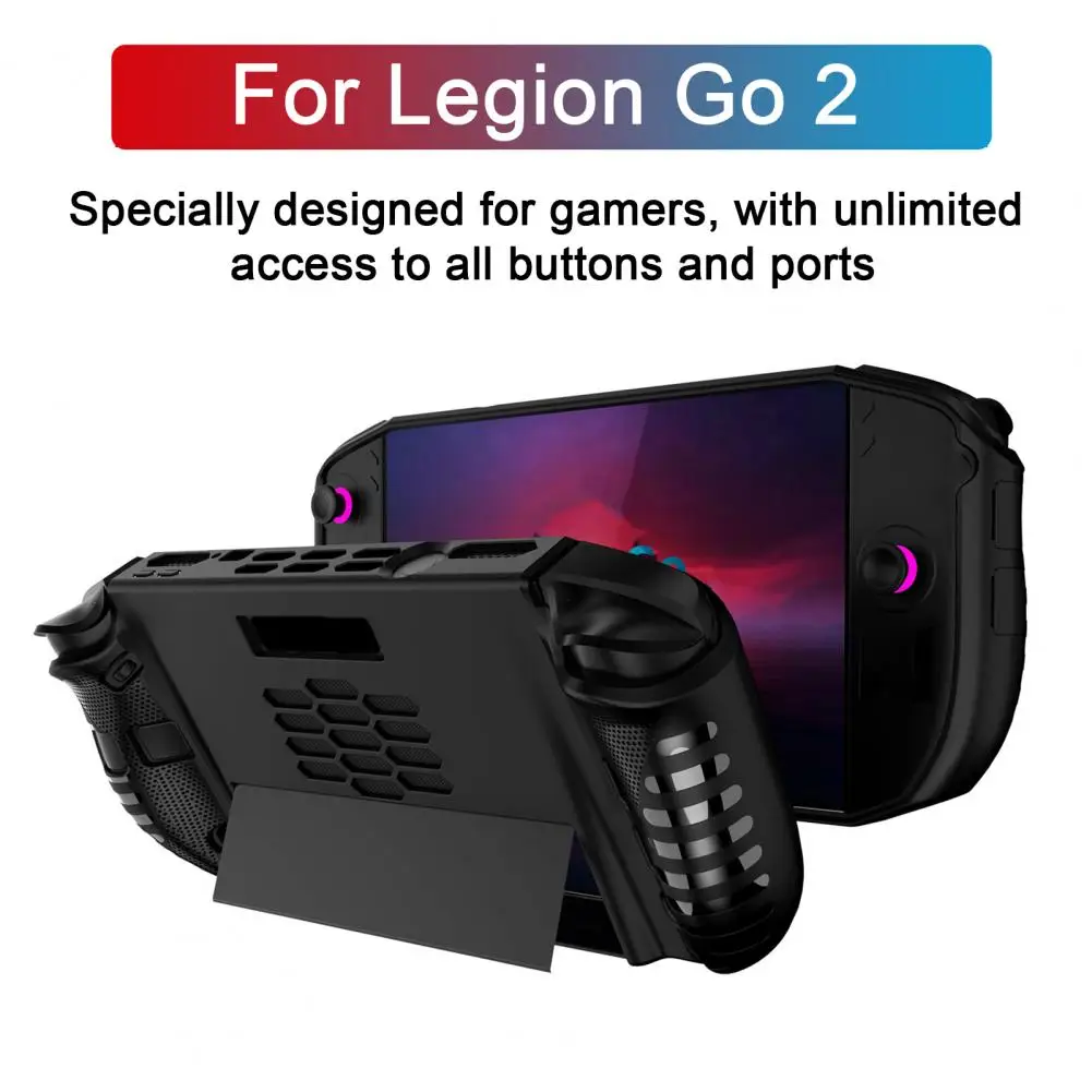 غطاء حماية لآلة الألعاب، جراب واقٍ مقاوم للصدمات لوحدة التحكم في الألعاب المحمولة Legion Go 2، غطاء ناعم من الجلد للألعاب