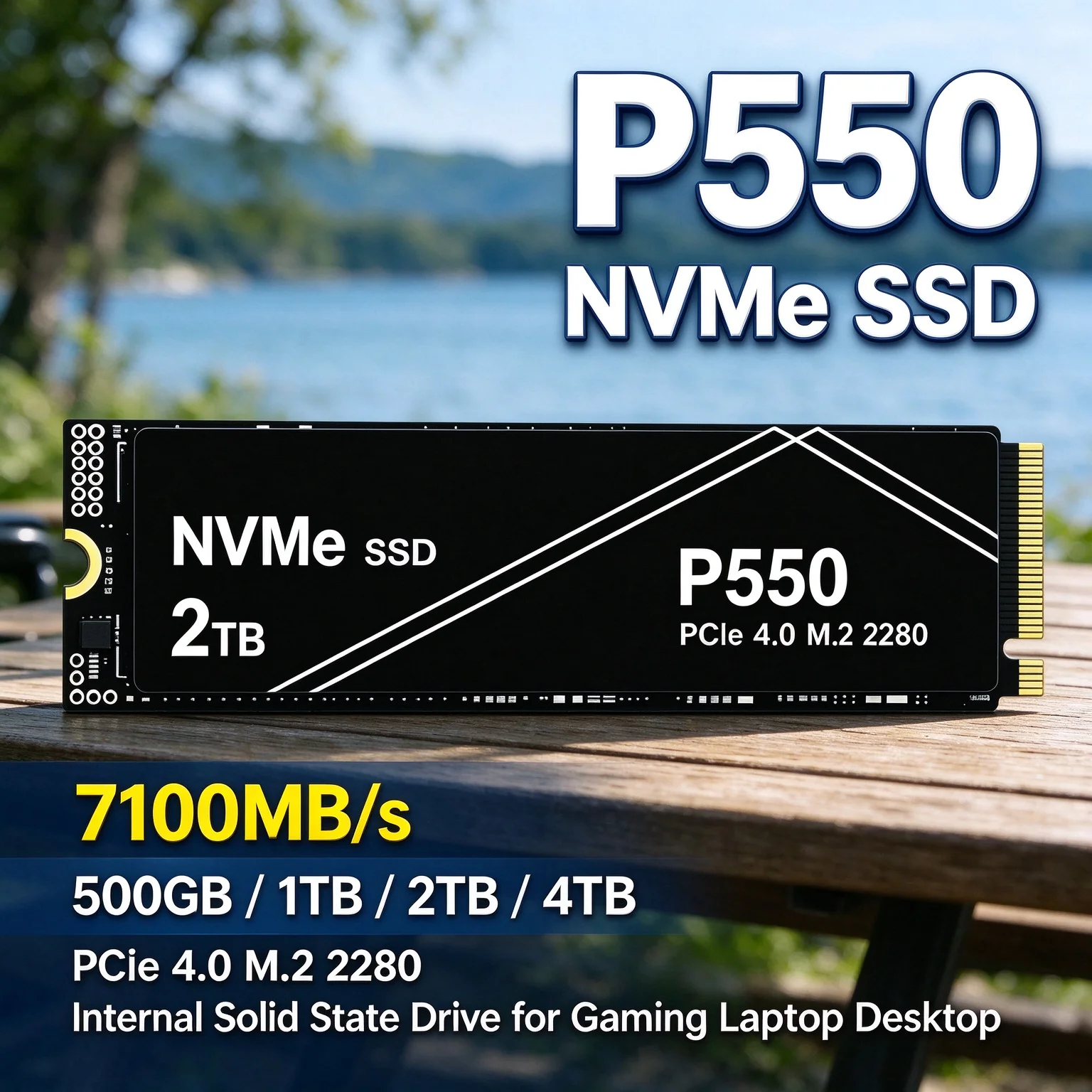 Free Up Your Digital Life with Internal Drive P550 NVMe SSD 7100MB/s PCIe 4.0 M.2 2280 Laptop Desktop 500GB 1TB 2TB 4TB