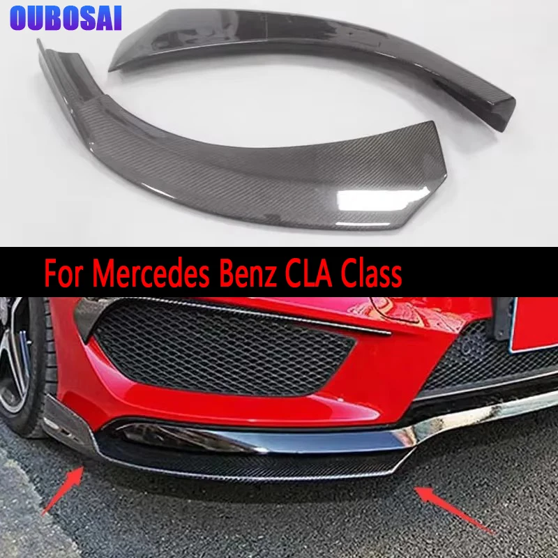

For Mercedes Benz CLA Class CLA200 CLA260 Carbon Fiber wrap angle Car Front Bumper Splitter Corner Trim Cover Front Chin