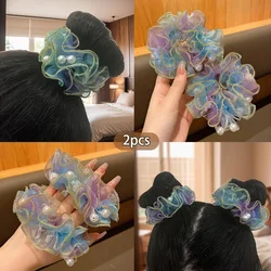 2 mesh large intestine hair rings Korean version sweet wind rubber band hair accessories