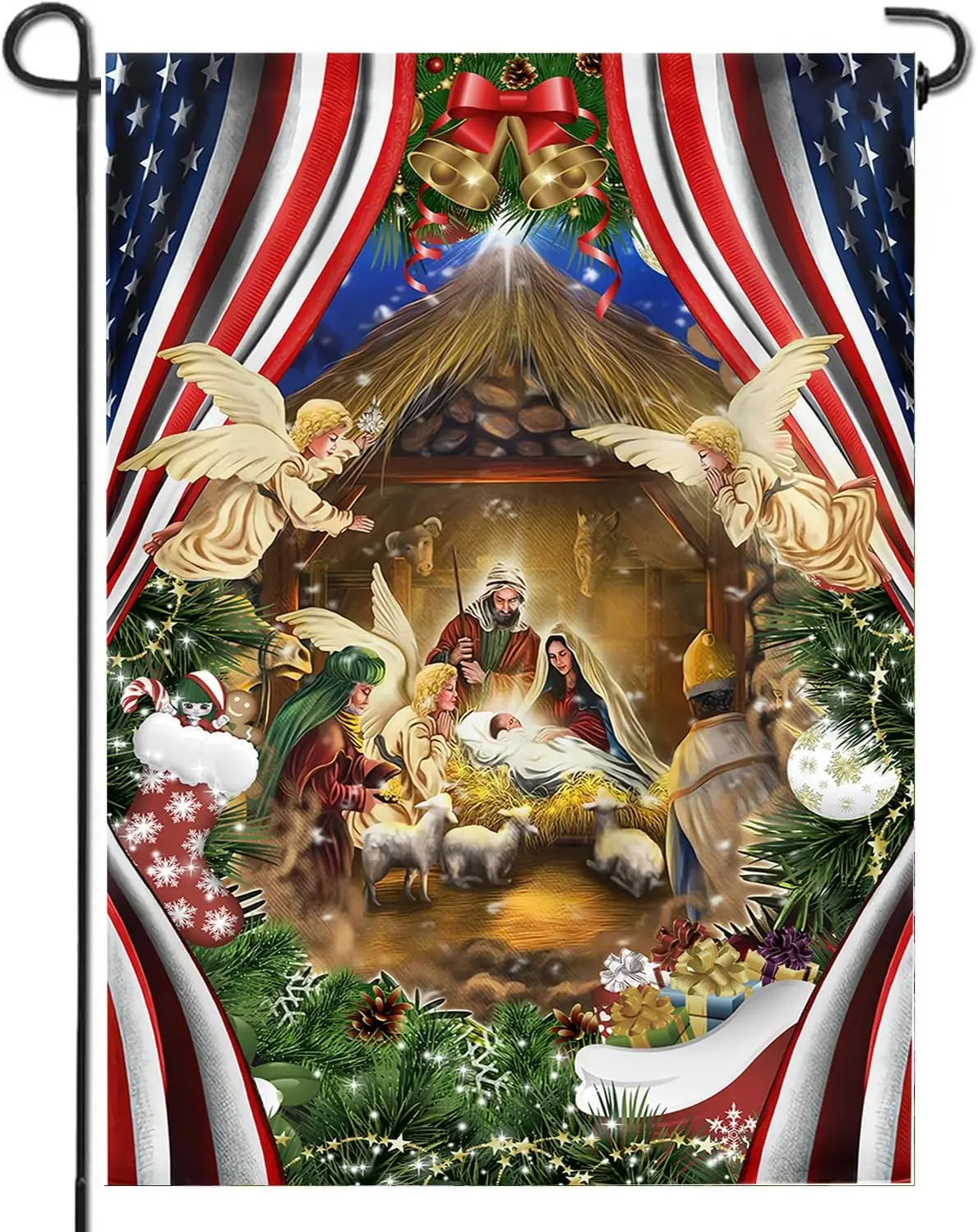DECORLUXES Christian Nativity Flag, American Christian Christmas Flags, Christian Double Sided Flag Indoor Outdoor Decoratio yyi