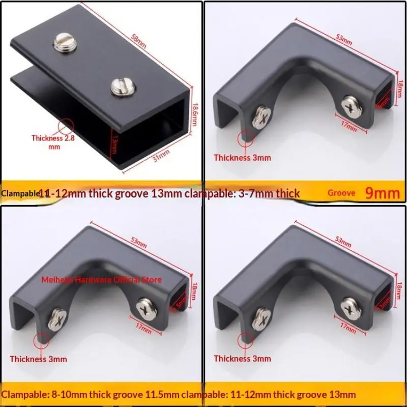 1 Stück Neuer Aluminiumlegierungs-Winkel-Code T-Form Verstärkter L-Typ Hardware Glasclip Fliesen-Befestigungsclip – Detail 9