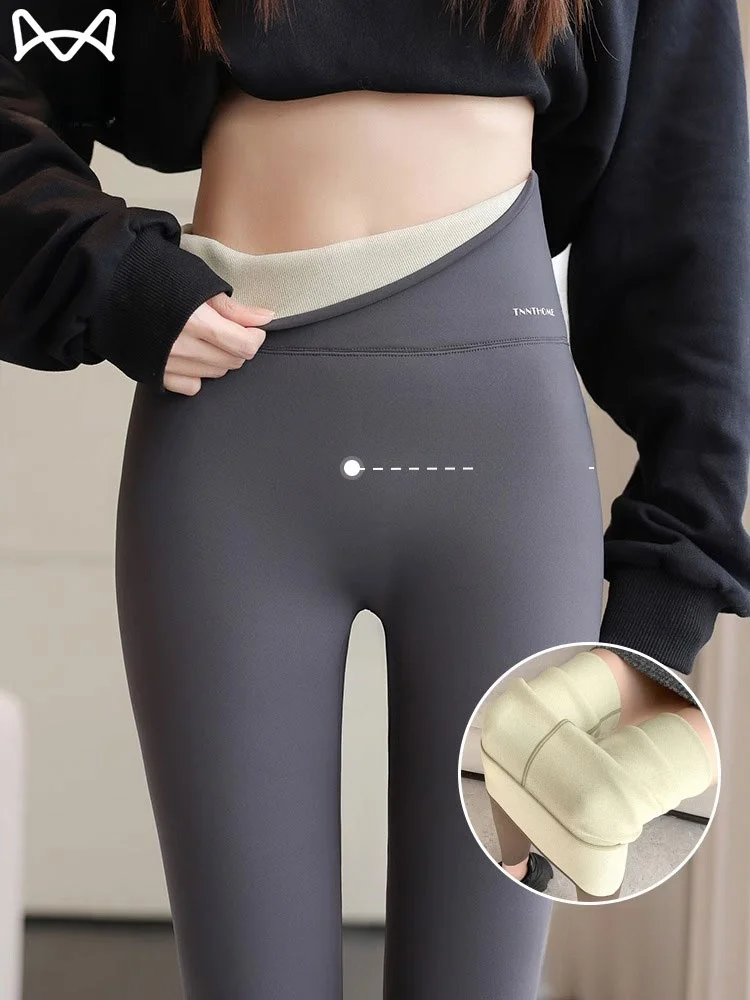 

Женские леггинсы с высокой талией и подкладкой, облегающие, для йоги, базовый слой, весна-осень-зима, верхняя одежда, для стройности ног...