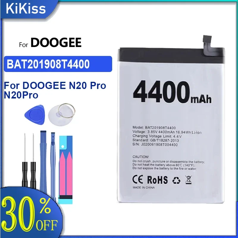 

Replacement Battery BAT201908T4400 4400mAh For DOOGEE N20 Pro N20Pro Portable batteries