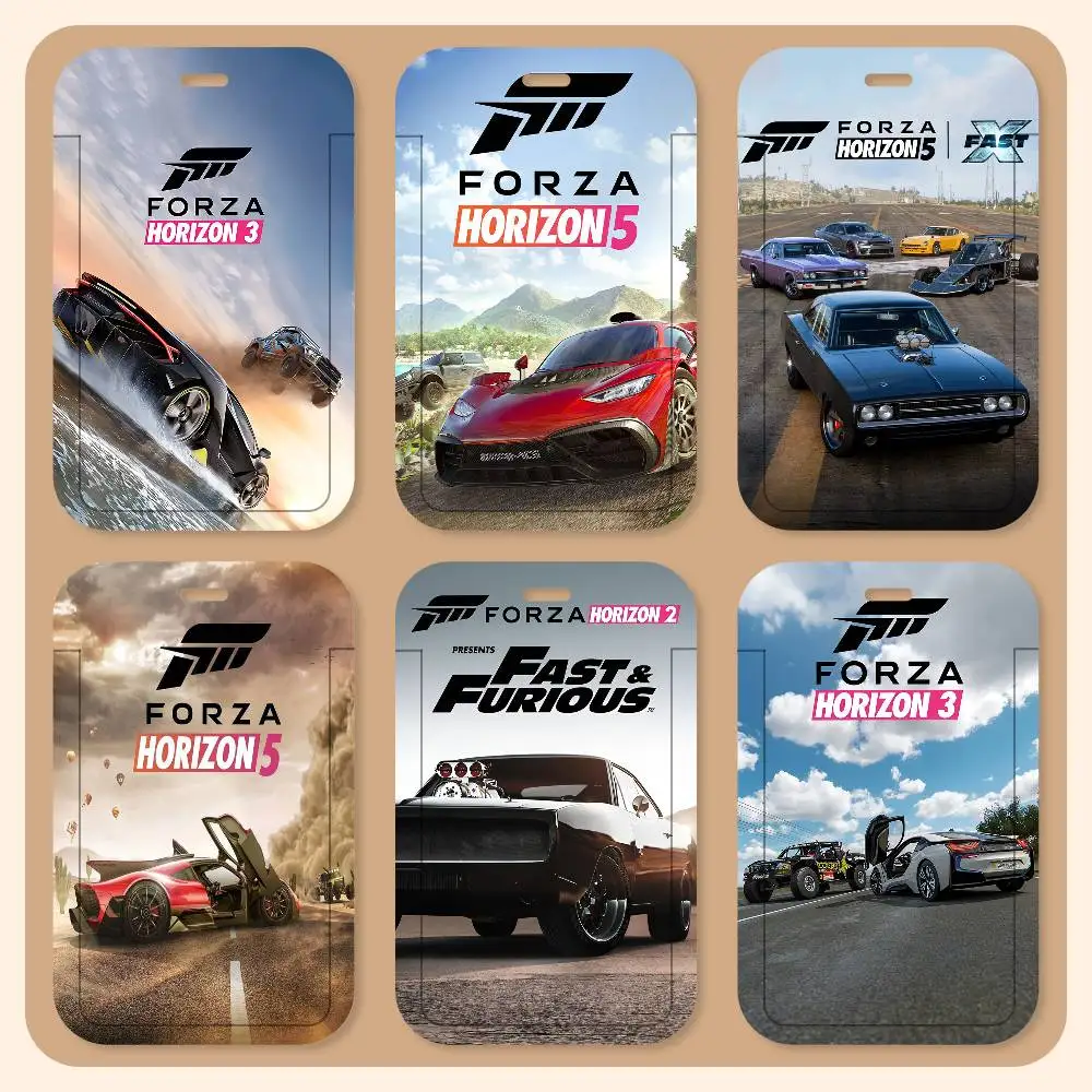 Porta Tarjetas con Cordón para el Juego F-Forza H-Horizon 5, Porta Tarjetas de Identificación para Estudiantes, Porta Tarjetas con Correa para el Cuello, Accesorios de Control de Acceso, Regalos