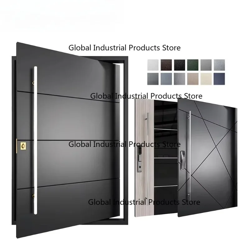 Armored Aluminum Security Entrance Front Door Security Pivot i Bulletproof Theft Main Doors for House