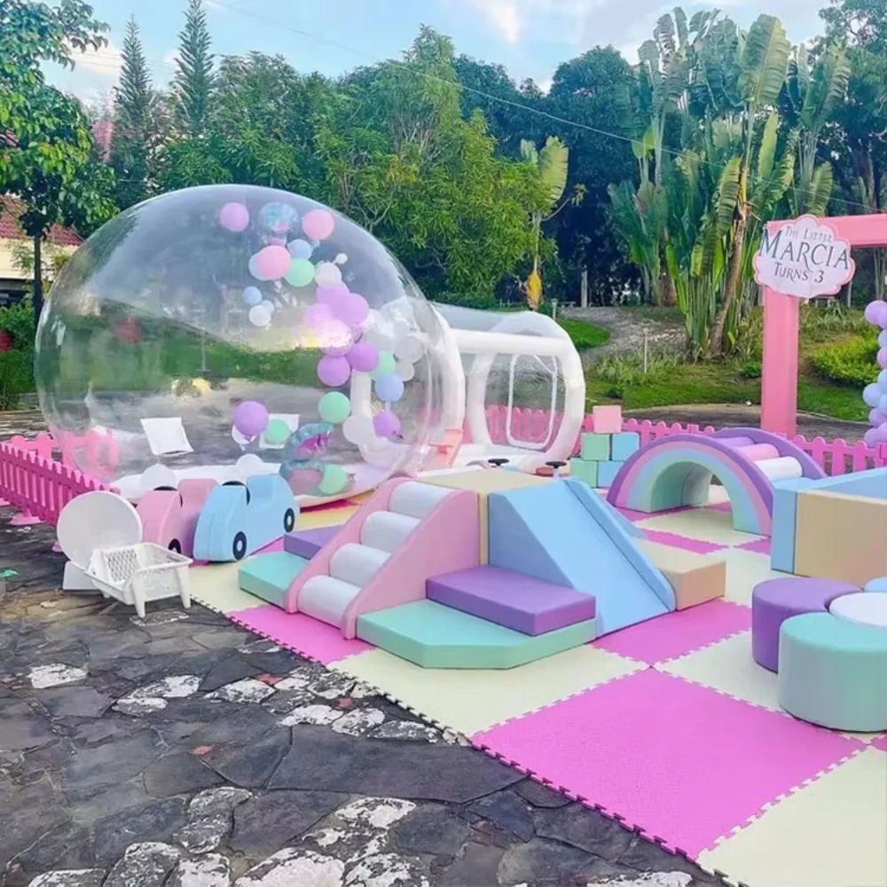 3.5m PVC Kids Bubble Balloon House, Inflatable Tent With Base For Children Birthday Party Celebration