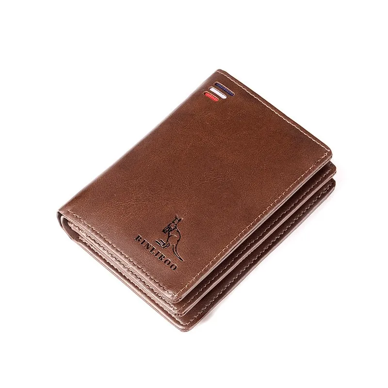 

Retro Short PU Wallet for Men Multi-Card Holder Billfold Large Capacity Moneybag Versatile Brown/Black
