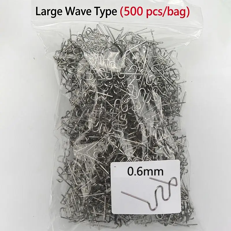 500Pcs Plastic Repair Machine Welding Hot Stapler Pre Cut Waves Staple 0.6mm 0.8mm Big Waves Sheet Metal Repair Tools