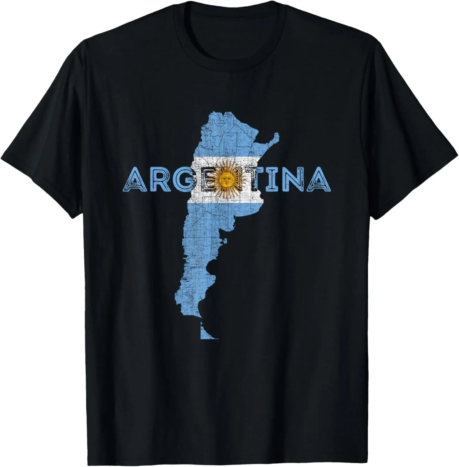 

Argentinian Map and Flag Souvenir T-Shirt 100% Cotton O-Neck Short Sleeve Summer Casual Mens T-shirt Streetwear