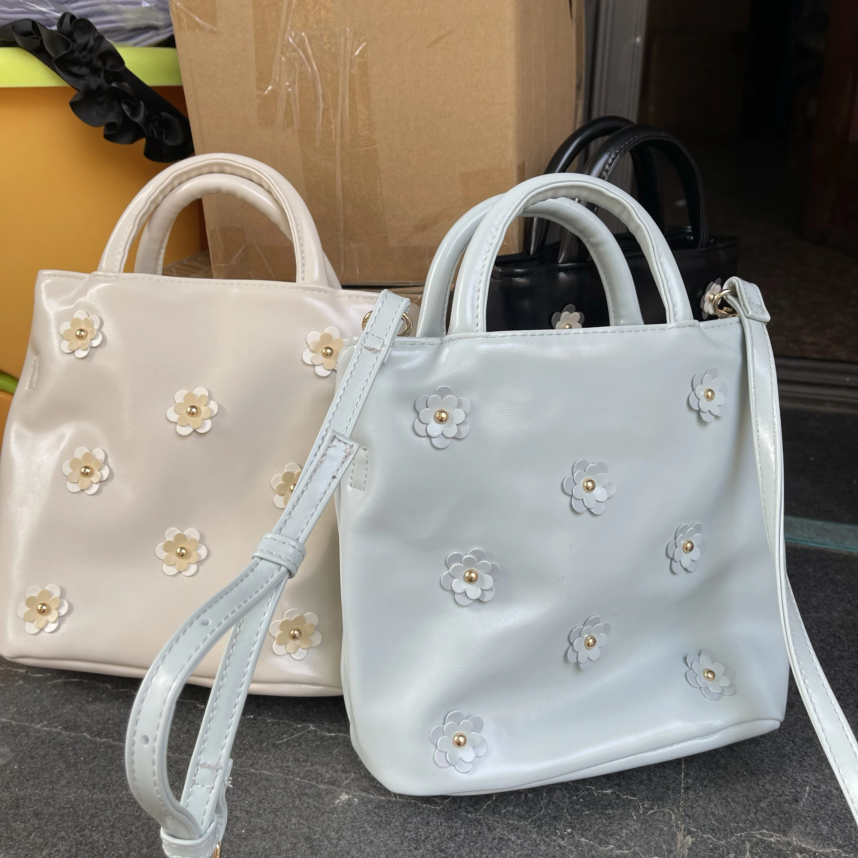 

Japanese Daily Versatile Large-capacity Women's Bags Lolita Sweet Fresh Flowers Shoulder Bag Pu Leather Tote Handbags for Ladies