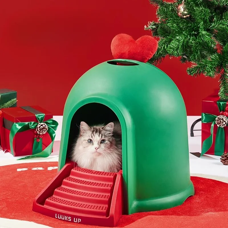 

Christmas Cat Nest,Multifunctional Cat Nest That Can Be Used As A Litter Box,Pet Supplies,Pet Christmas Cottage