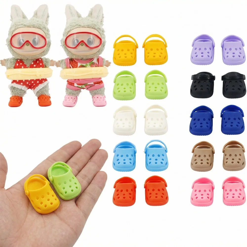 New Style Suitable For 17cm Doll Accessories Shoes, Various Solid Colors, Cute Hole Shoes For Labubu, Children's Gifts