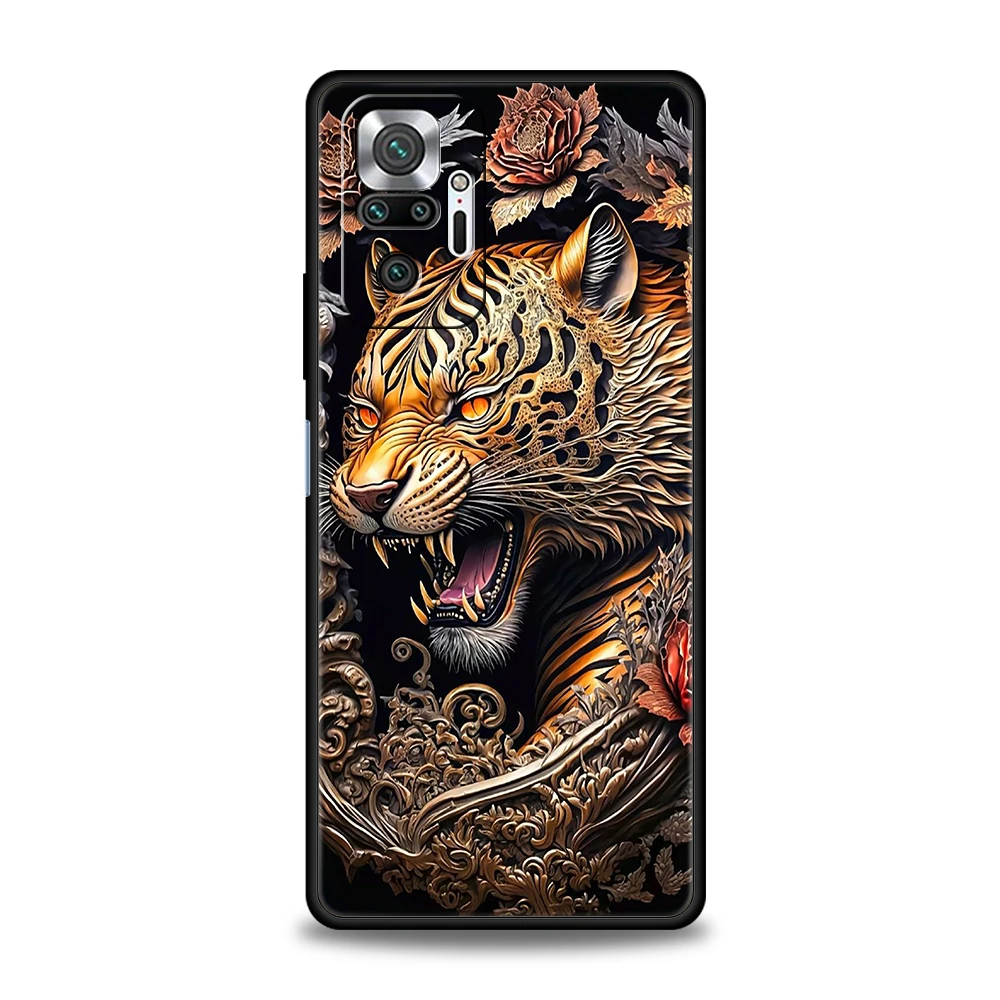 Funda de teléfono con estampado de leopardo para Redmi 13C 10C Note 13 12 10 11 Pro Plus 7 8T K40 K50 Gaming Pro Plus 5G, carcasa suave, bolsas