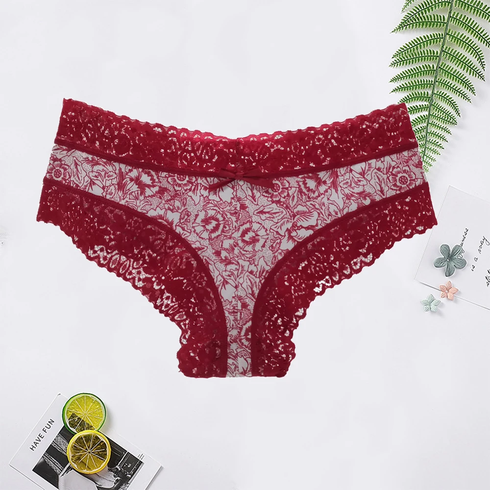 코튼 팬티 레이디 5 개/대 레이스 팬티 팬티 여성 란제리를위한 원활한 팬티