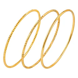 Women Bangle Bracelet Stainless Steel, 18k Gold Plated 2mm Stackable Glossy Thin Jewelry
