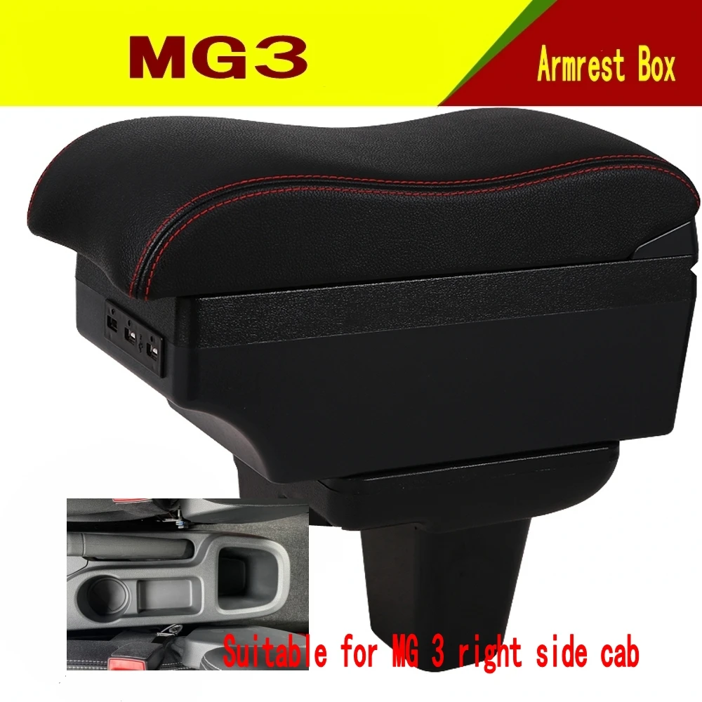 

For Morris Garages MG MG3 mg3s armrest box central Store content Storage box with cup holder ashtray USB interface Drive right