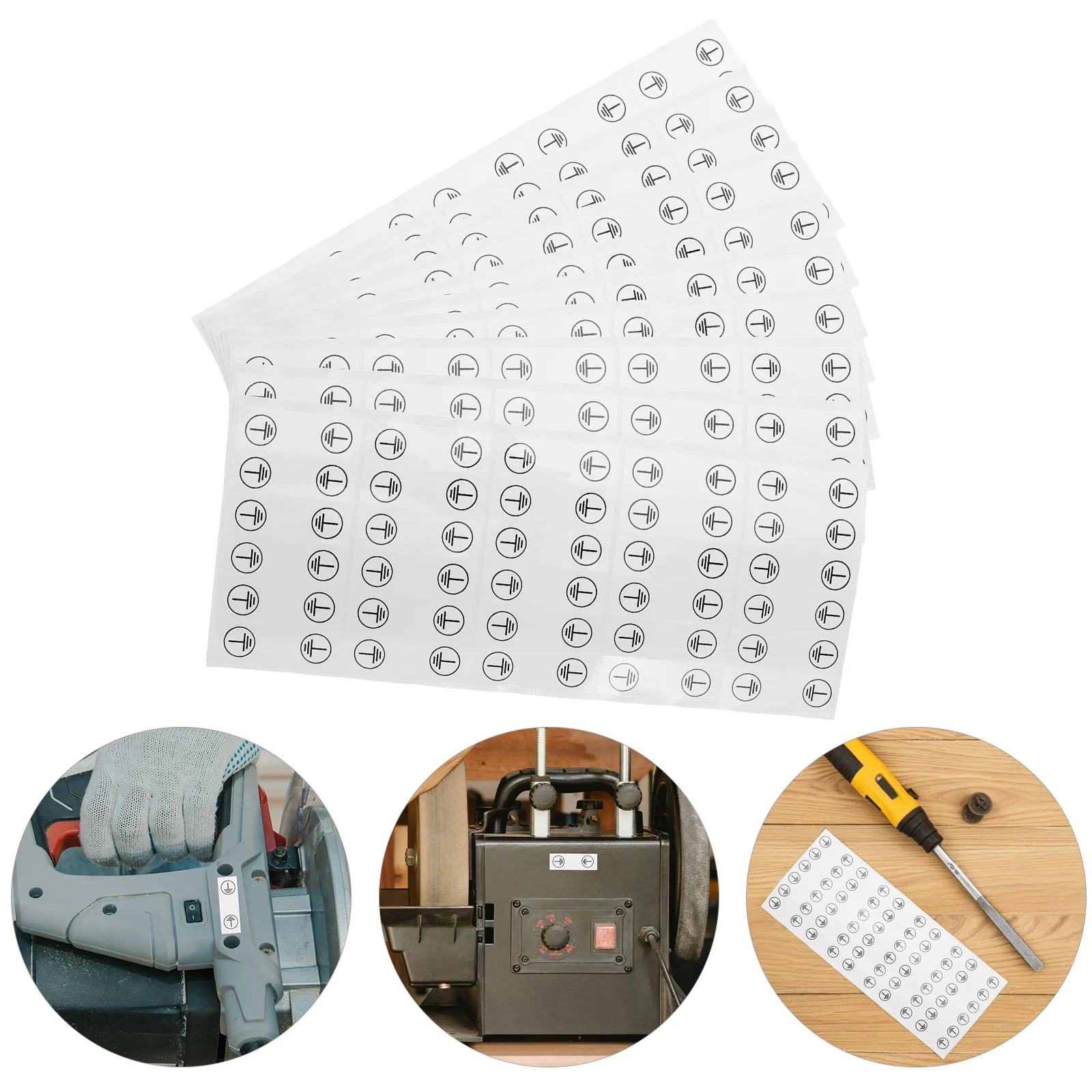 

12 Sheets Earth Ground Warning Stickers Self Adhesive Electrical Panel Labels for Equipment Safety Signage Ground Symbol Decals