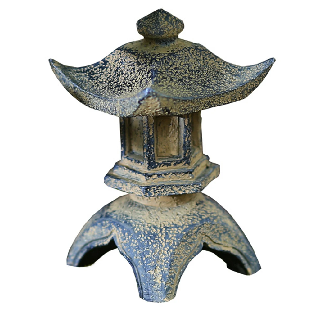 

Small Resin Pagodas naments Stone Pavilion Decor Garden Yard Balcony Mini Landscape Adornment Craft Gift Chinese Design