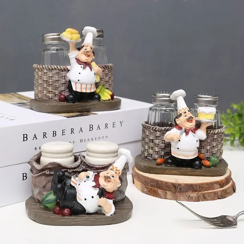 Lovely Chef Pepper Shaker Resin Handicraft Ornaments