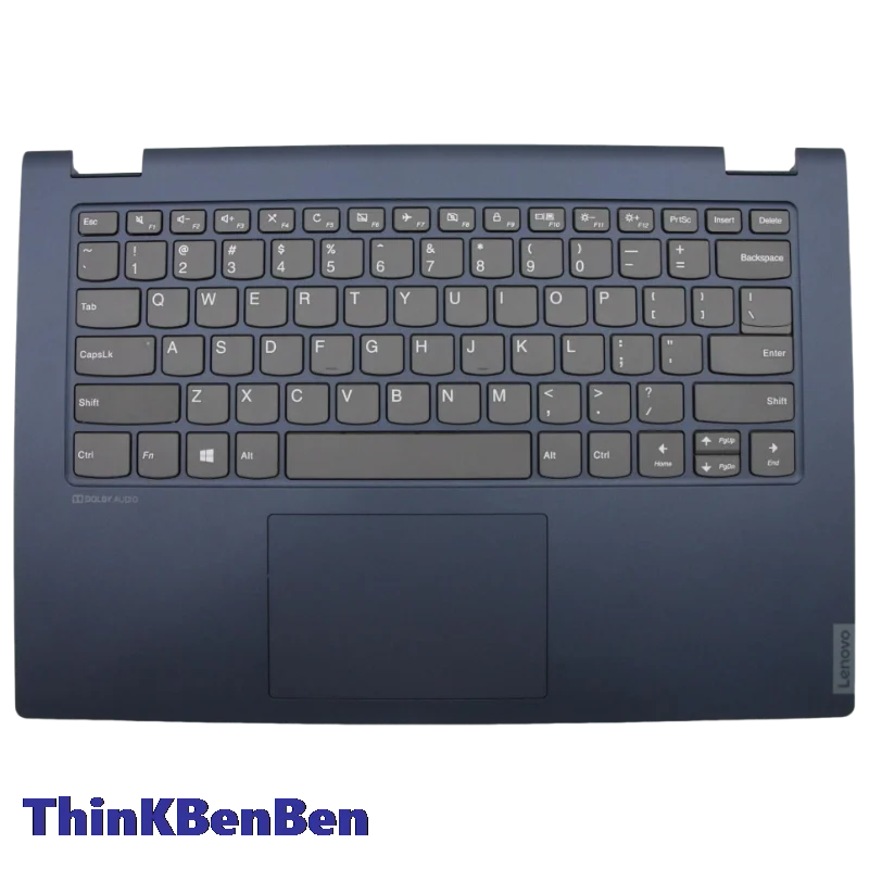 

US English Keyboard With Blue Plastic Upper Case Palmrest Shell Cover For Lenovo C340 Flex 14 IWL API IML Laptop 5CB0U42395