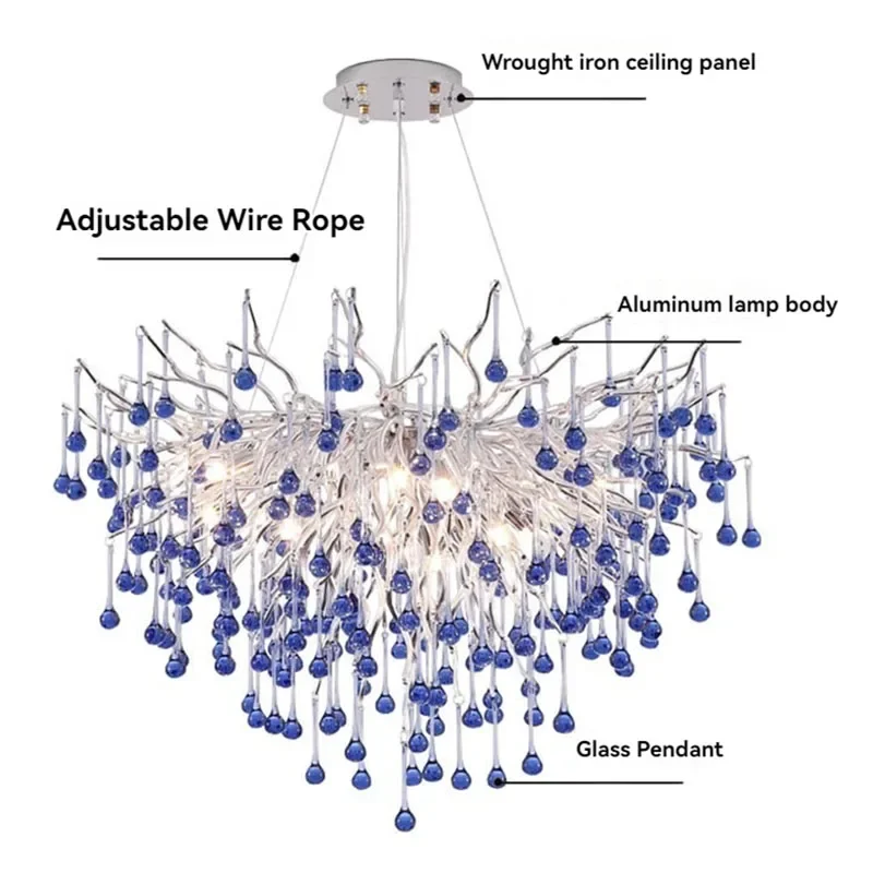 فرع الكروم كريستال أضواء الثريا لتناول الطعام غرفة المعيشة طاولة المطبخ غرفة نوم الفاخرة كريستال السقف الثريات