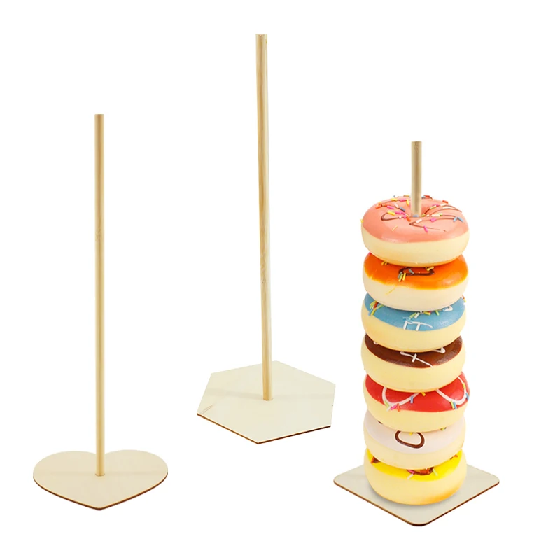 Wooden Donut Wall Stand Doughnut Holder Baby Shower Kids Birthday Party Table Decorations Wooden Donut Shelf