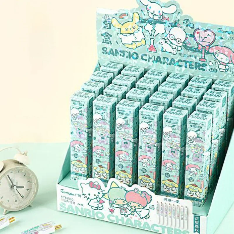 

24 шт./лот Sanrio Kitty Melody PomPomPurin пресс гелевая ручка милые Pochacco 0,5 мм черные чернила нейтральные ручки офисные школьные принадлежности