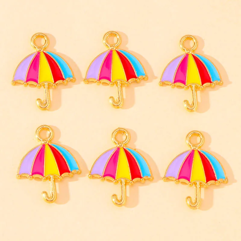 10 قطعة/الوحدة 15*19 مللي متر جميل الملونة المينا مظلة Charms لصنع المجوهرات أقراط قلادة القلائد DIY بها بنفسك اكسسوارات لوازم #2