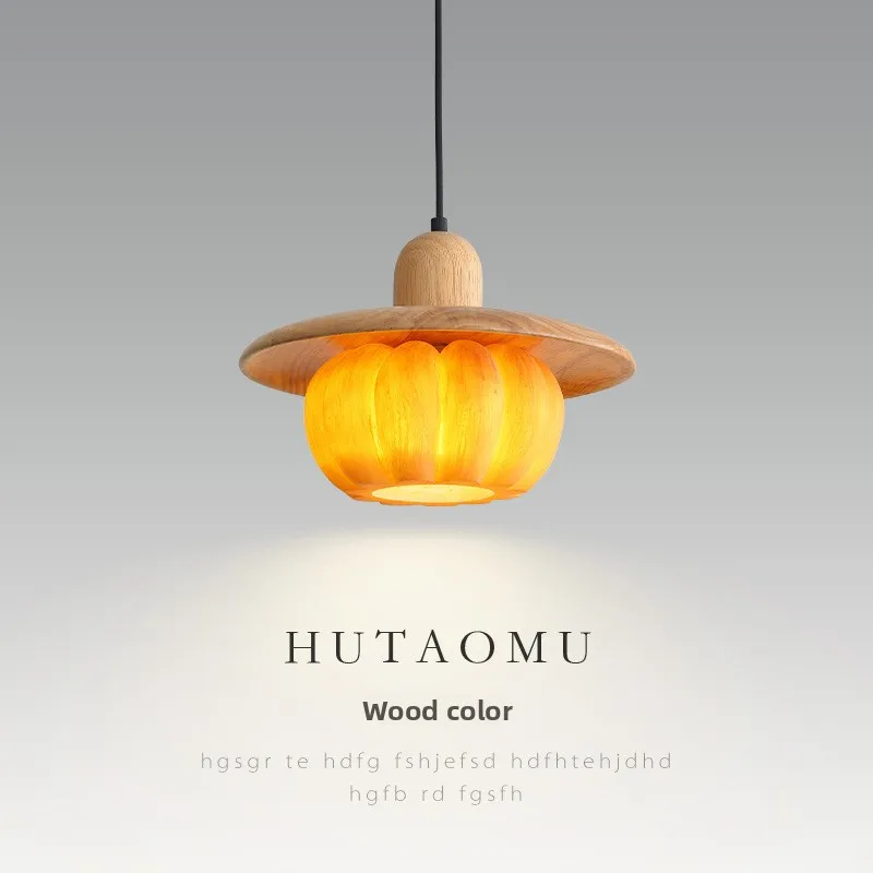 

MZISOSOD Japanese Vintage Pumpkin Pendant Light for Modern Farmhouse Decor Retro Wabi Sabi Hanging Lamp for Dining Room Tea