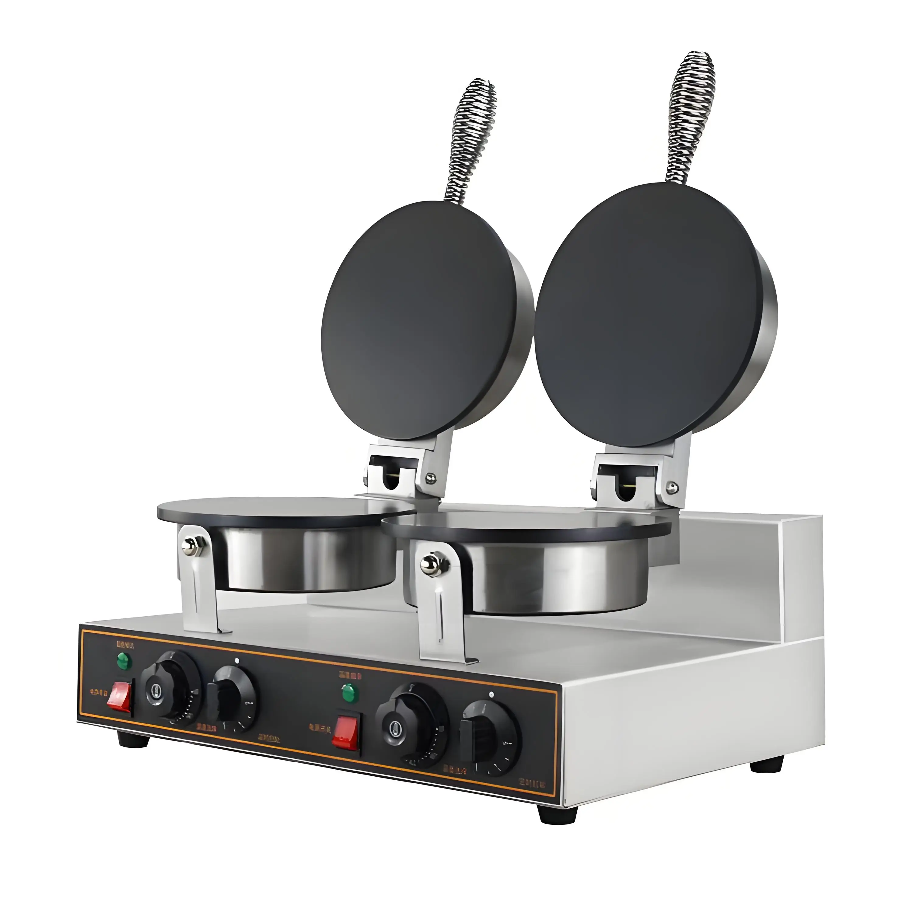 

Food tools New Commercial Electric Stainless Steel Ice Cream Cone Maker Waffle Machine Double Crispy Roll Bakeware Baki