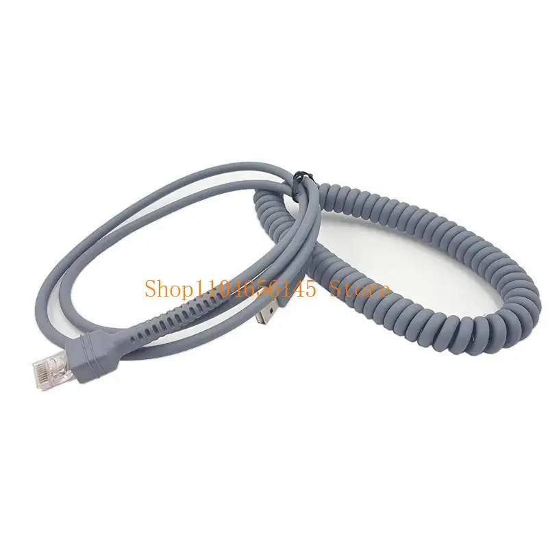 652F 9ft Coiled Type A to RJ48 USB Cable for Symbol LS2208 Barcode Scanner