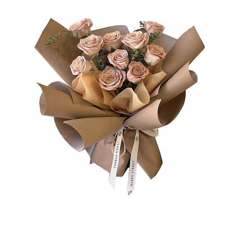 Thick Roll Paper for Flower Bouquet Wrapping, Velvet Floral Packaging Material, Matt Color, Peach Skin, 6 Yard