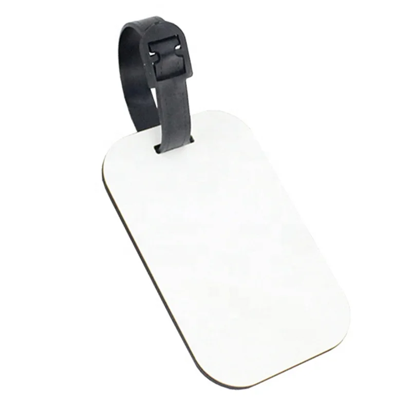 B43C 60PCS Sublimation Blank Luggage Tags White Blank Travel Bag Baggage Tags With Strap Double Sided Suitcase Label Tag