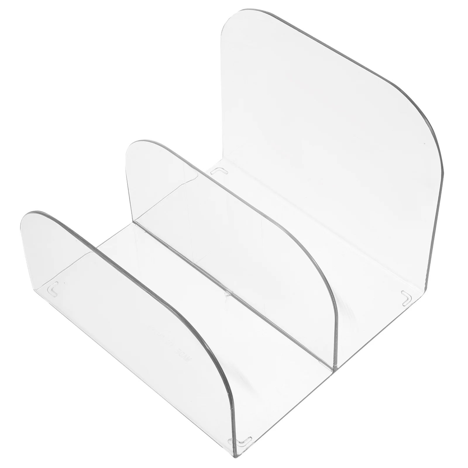 

1pc Transparent Bookend Multi-Grid Design Smooth Finish Book Organizer For Home Office Desk Shelf Storage Holder Tabletop