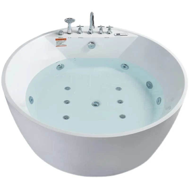 【HOT】Double couple deluxe integrated seamless round independent bathtub Internet celebrity homestay heated bath