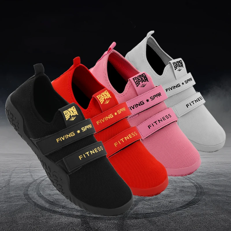 FIVING 2023 New Unisex Squat Hard Pull Shoes Soft Bottom Weight Lifting Shoes Men And Women White Red Sport Shoes Unisex