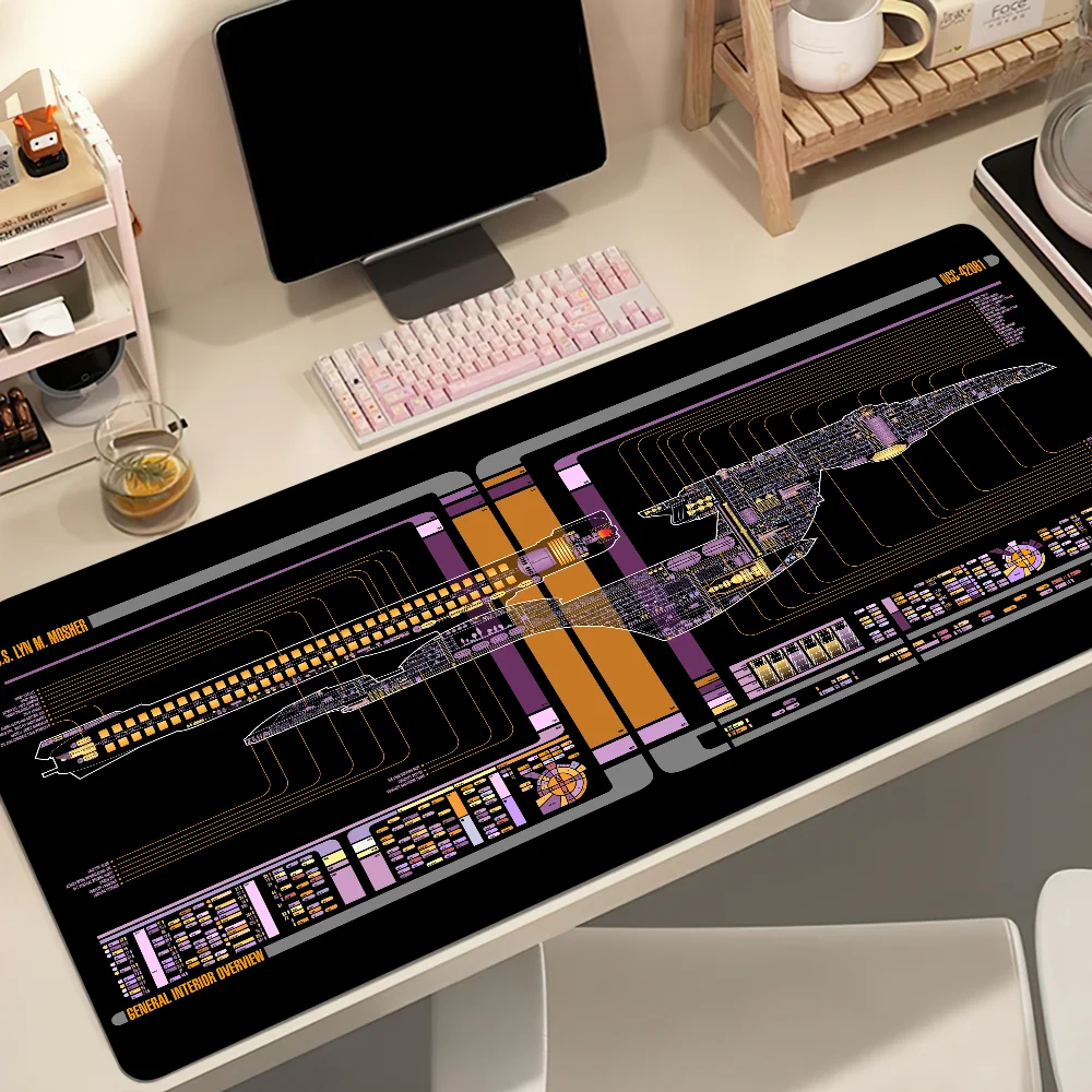 Star Trek Sci-Fi Blueprints Mouse Pad Non-slip Thickened MousePad Student Cushion Large Writing Gaming Lockedge Office