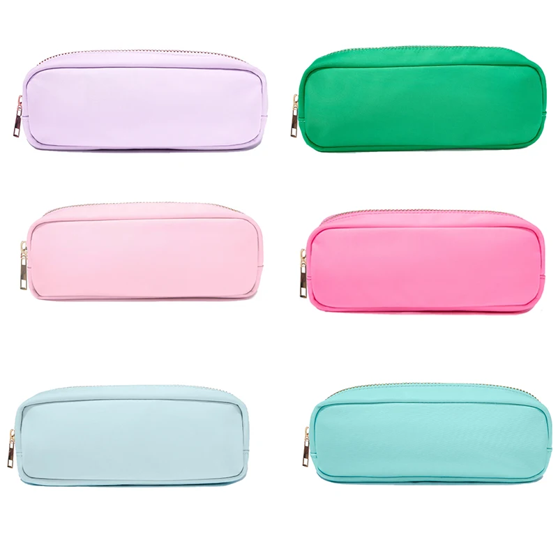 Mini Design Travel Makeup Organizer  Waterproof  Cosmetic Bags Colorful Nylon Pen Pouches School Storage Supplies Student Gift