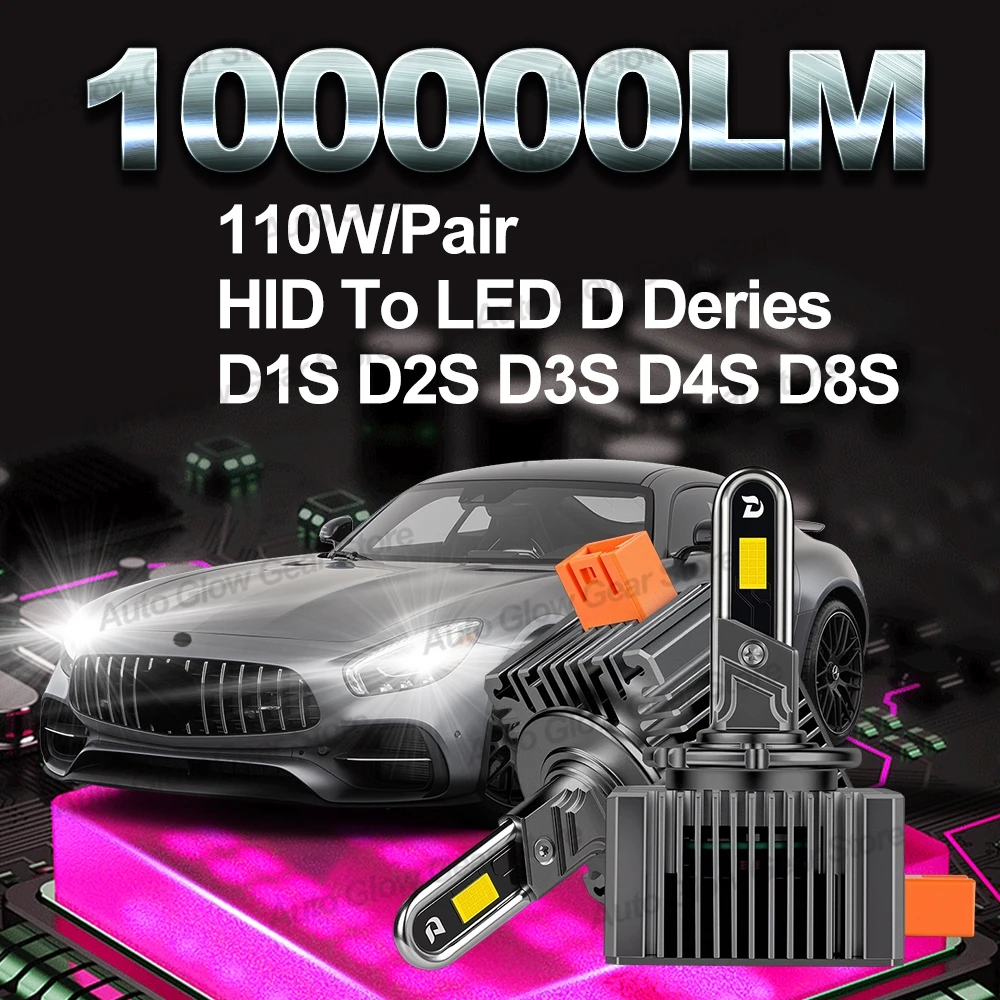 

Светодиодные лампы для фар D-серии D1S, D2S, D3S, D4S, D5S, D8S, D1R, D3R, D2R, D4R, Turbo Lamp, 100000LM, 6000K, CANbus, Plug&Play