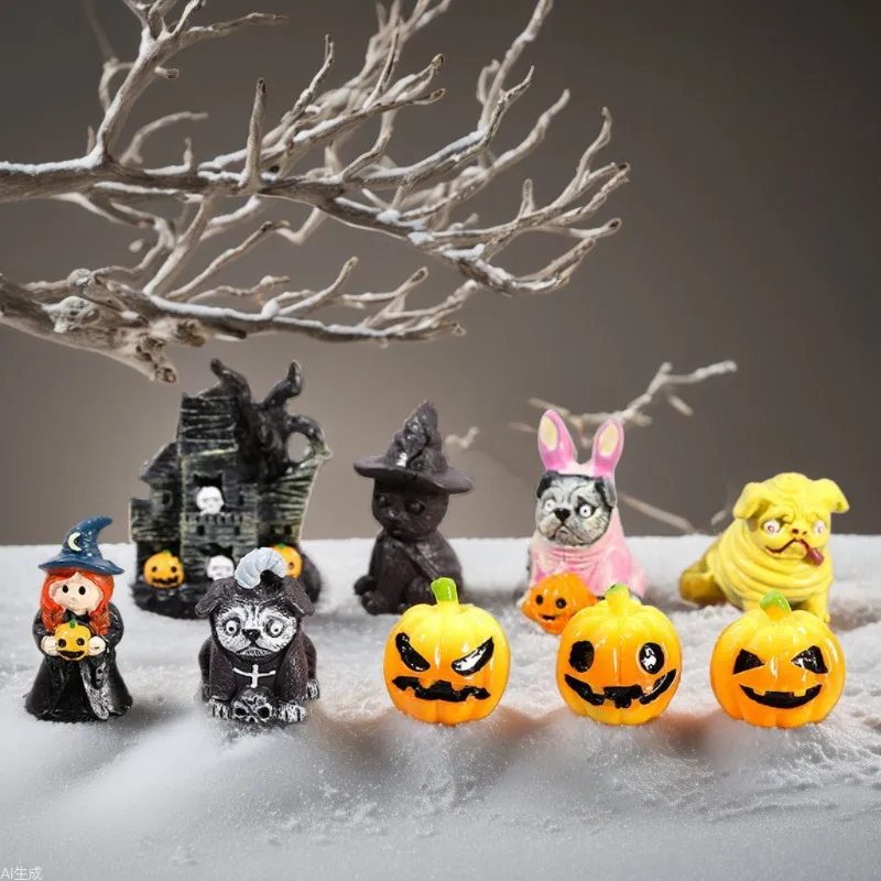 Halloween Micro Landscape Figurine Resin DIY Crystal Ball Ornament