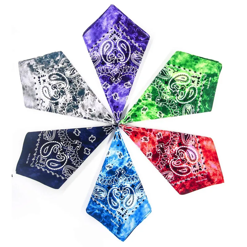 55CM NEW Hip Hop printed Cotton cashew flowers Bandana Man Women Outdoor Headbands amoeba Scarves TOP Quality Hair Accessories