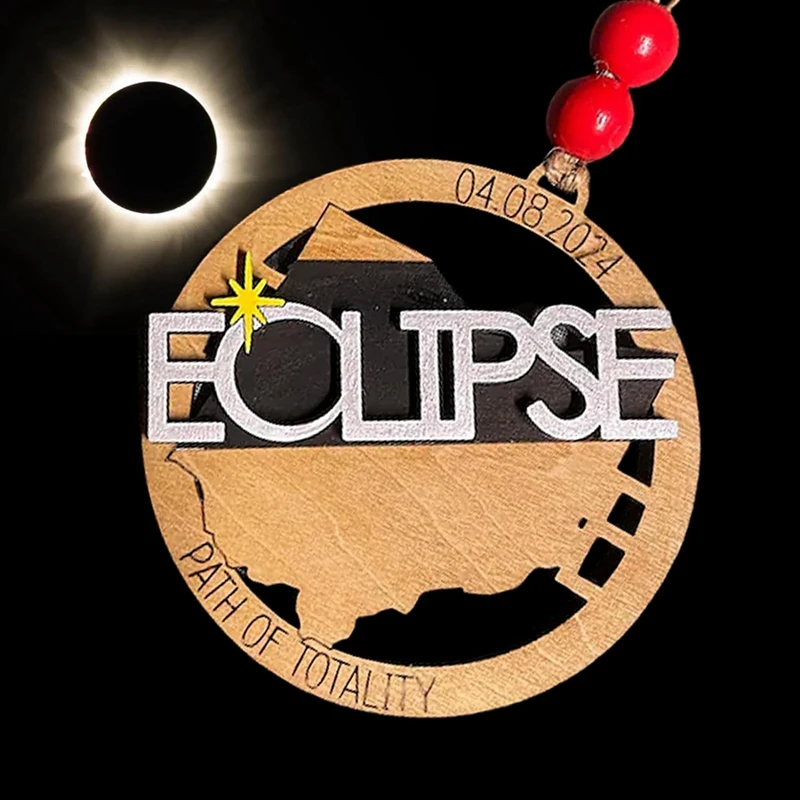 Solar Eclipse Decorations, Total Solar Eclipse Souvenirs 2024 Total Solar Eclipse Hanging Ornament Gifts, 3 Pieces