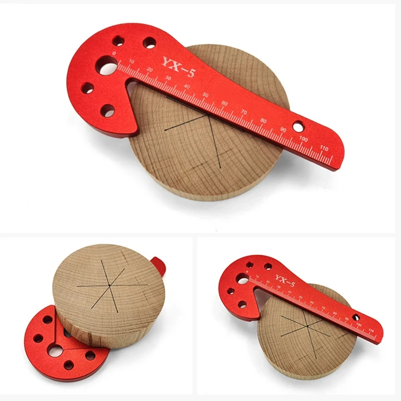 

Aluminum Alloy Center Scribe - Center Finder Woodworking Square - 45/90 Degree Right Angle Line Gauge, Precision Carpenter Ruler