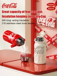 Large-capacity thick 316 stainless steel insulation cup high-color water cup outdoor portable new Coke pot with carry rope