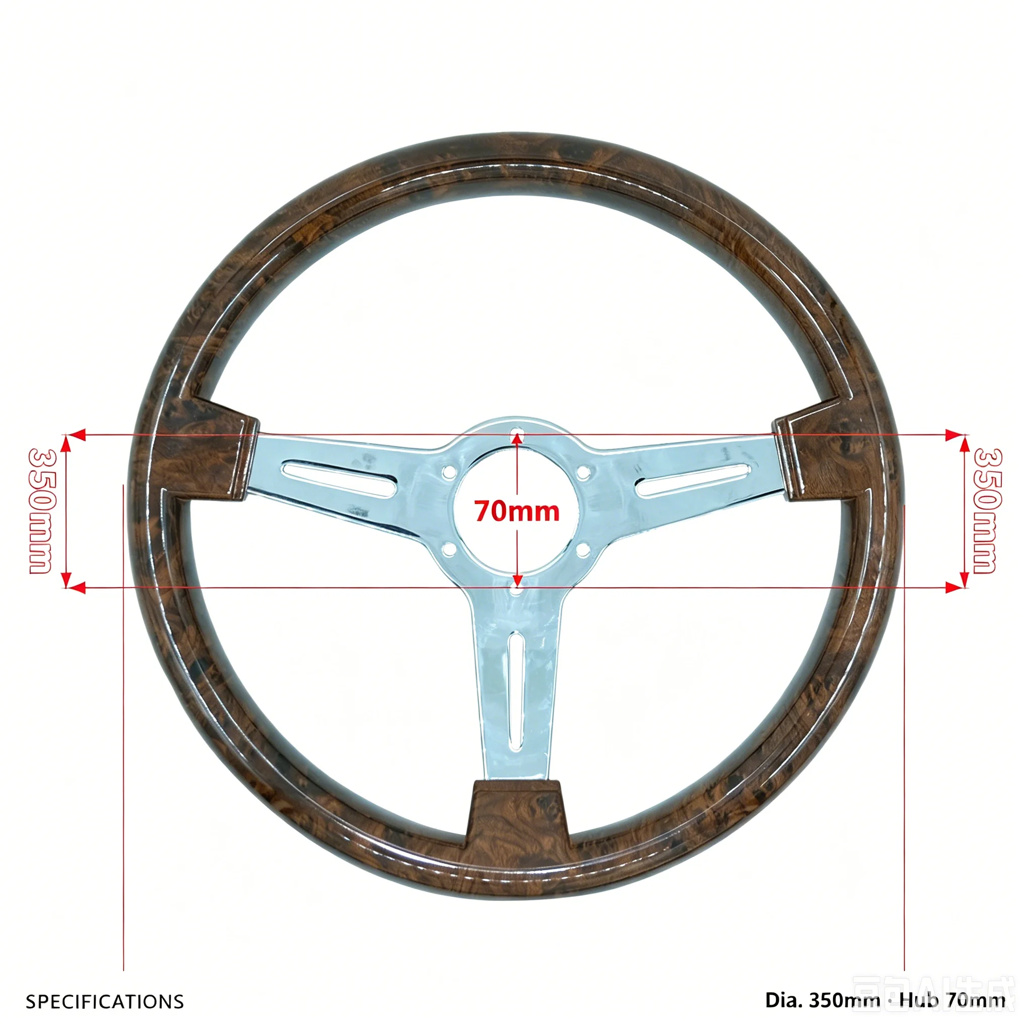 Setir Kayu Vintage 350mm Serat - Car Accessories Racing ulasan dan harga