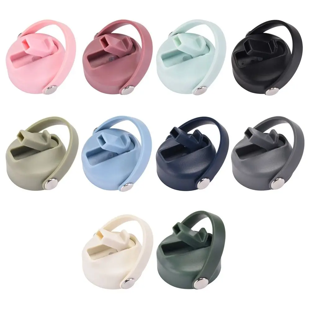 Portable PP Plastic Cup Lid Splash Spill Proof Wide Mouth Spout Lid With Big Handle Straw Flip Lid Cap Sport Bottle Accessories