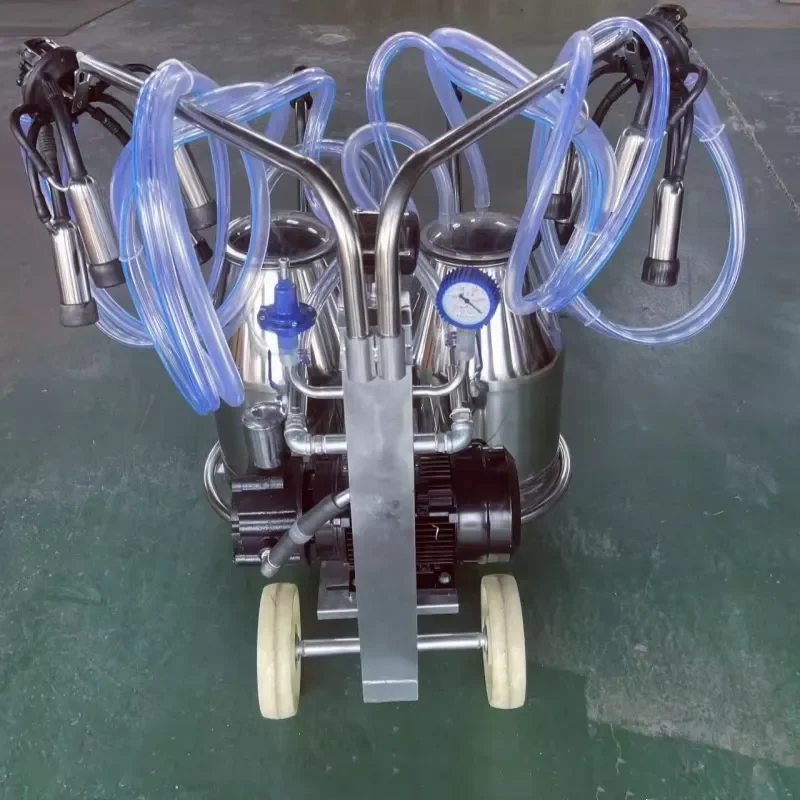 Fresh Dairy Industry Cows Goats High Efficiency Electric Milking Machine with Vacuum Pump