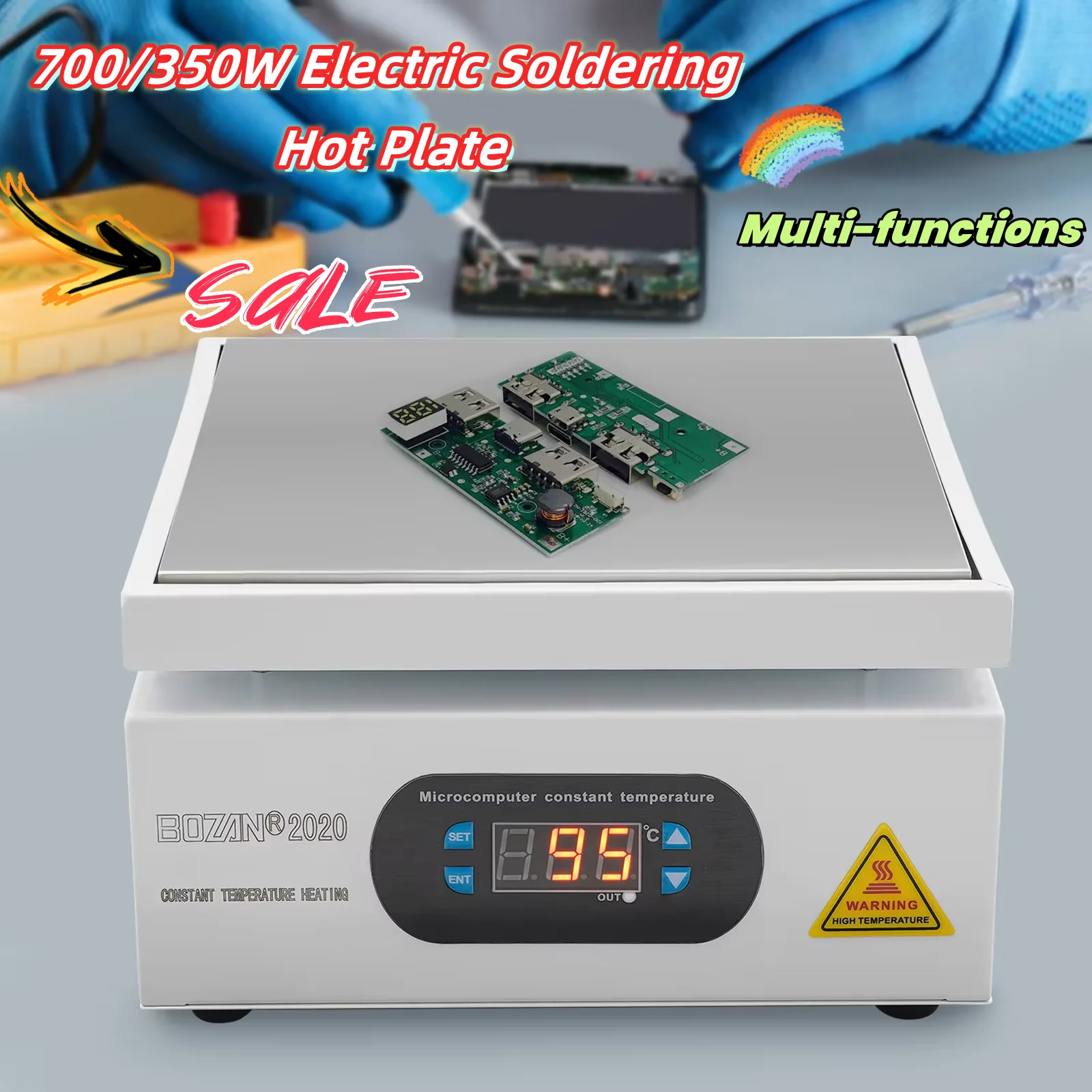 700/350W Electric Soldering Hot Plate Microcomputer Welding Hot Plate, Preheating Welder Work Table