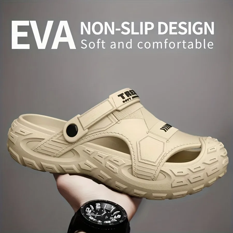 

Men's 2025 New Style Outdoor Casual Two-Way Wearing Sandals, Mesh Beach Slippers, Colorful Split-Color Flip Flops